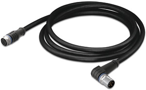 Sensor-/Aktorkabel 2m M12 Buchse axial/Stecker wink. 3-p.