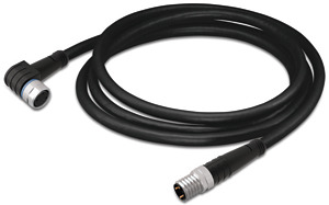 Sensor-/Aktorkabel 1m M8 Buchse wink./M8 Steck. axial 3p