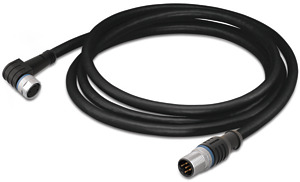Sensor-/Aktorkabel 1m M8 Buchse wink./M12 Steck. axial 3p