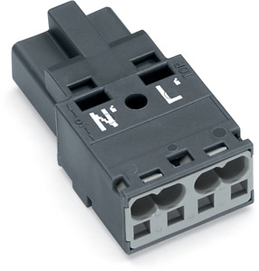 Stecker 2-polig Kod. L dunkelgrau