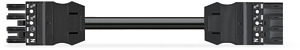 Verbindungsleitung 4x1,5qmm 1m Buchse/Stecker 4-pol. sw Kod.A PVC
