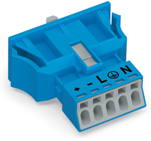 Stecker 3-polig Snap-In-Ausführung blau