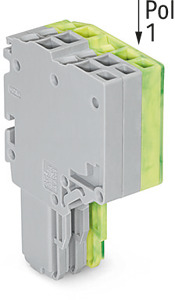 2-Leiter-Federleiste Push-in CAGE CLAMP® 1,5 mm² grau/grün-ge