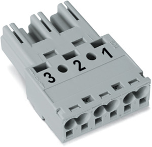 Stecker 3-polig o. Zugentl.geh. Kod. B grau 10mm