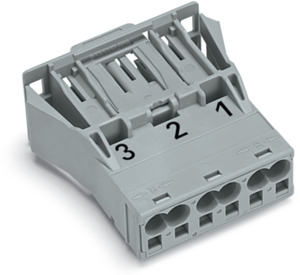 Stecker 3-polig Snap-In-Ausführung grau
