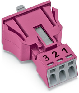 Snap-In-Stecker 3-polig Kod. B pink