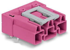 Stecker für Leiterplatten abgewinkelt 3-polig pink