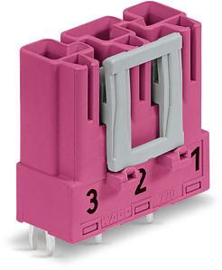 Stecker für Leiterplatten gerade 3-polig pink