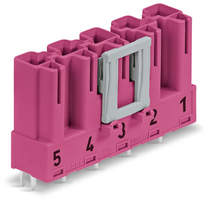 Stecker für Leiterplatten gerade 5-polig pink