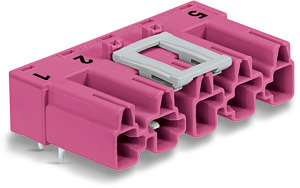 Stecker für Leiterplatten abgewinkelt 5-polig pink