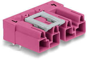 Stecker für Leiterplatten abgewinkelt 4-polig pink