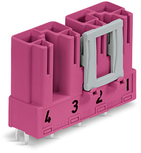 Stecker für Leiterplatten gerade 4-polig pink