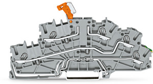 Installationsetagenklemme NT/L/PE m.Betätigungsöffnung 2,5mm² grau
