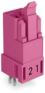 Stecker für Leiterplatten gerade 2-polig pink
