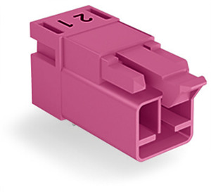 Stecker für Leiterplatten abgewinkelt 2-polig pink
