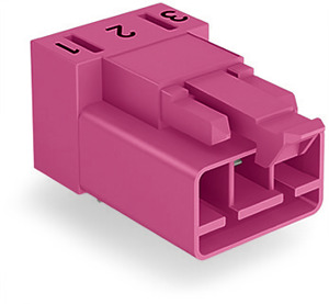 Stecker für Leiterplatten abgewinkelt 3-polig pink