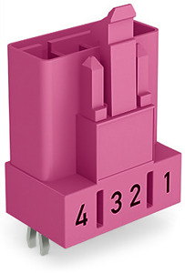 Stecker für Leiterplatten gerade 4-polig pink