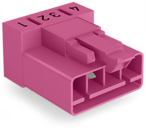 Stecker für Leiterplatten abgewinkelt 4-polig pink