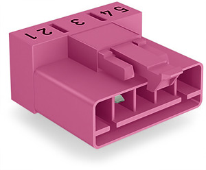 Stecker für Leiterplatten abgewinkelt 5-polig pink