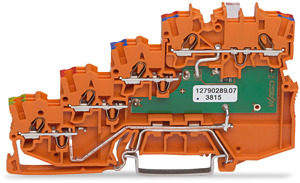 4-L-Initiatoreneinspeiseklemme LED grün PE-Anschl. orange