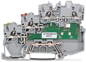 3L-Aktorenklemme LED gelb für NPN- minus-schaltende Aktoren grau