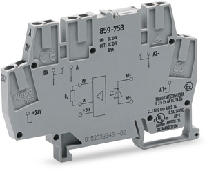 Optokoppler-Klemme 24V 6mm plusschaltend grau