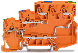 3L-Aktoreneinspeiseklemme PNP-plus -schaltende Aktoren PE-Anschluss orange