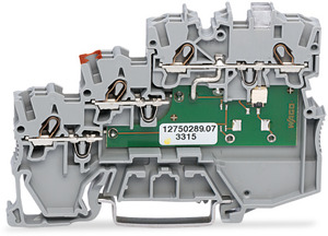 3L-Aktorenklemme LED gelb für NPN- minus-schaltende Aktoren grau