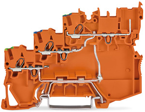 3L-Aktoreneinspeiseklemme PNP-plus -schaltende Aktoren PE-Anschluss orange
