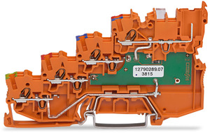 4-L-Initiatoreneinspeiseklemme LED grün PE-Anschl. orange