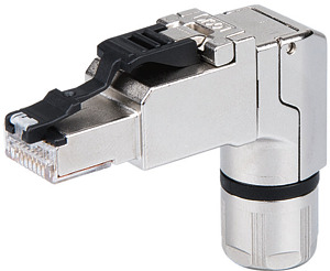 ETHERNET-Stecker RJ-45 Cat. 6A gewi nkelt Code T568B AWG 24 Zugentlastu