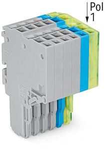 2-Leiter-Federleiste Push-in CAGE CLAMP® 1,5 mm² grau/blau/gr