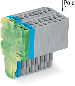 2-Leiter-Federleiste Push-in CAGE CLAMP® 1,5 mm² grün-gelb/bl