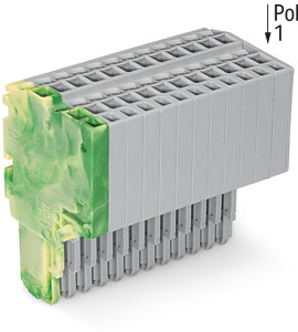 2-Leiter-Federleiste Push-in CAGE CLAMP® 1,5 mm² grün-gelb/gr