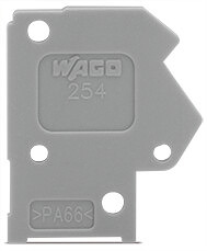 Abschlussplatte grau 1,5mm dick f. 1-L-Klemme