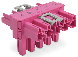 T-Verteiler 5-polig Kodierung B 1xE 2xA 3xVerriegelung pink
