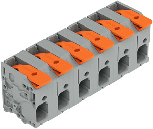 Leiterplattenklemme 6mm² Hebel grau