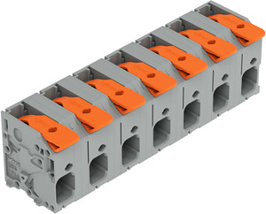 Leiterplattenklemme 6mm² Hebel grau