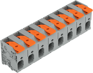 Leiterplattenklemme 6mm² Hebel grau