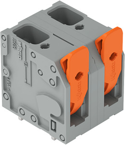 Leiterplattenklemme 6mm² Hebel grau
