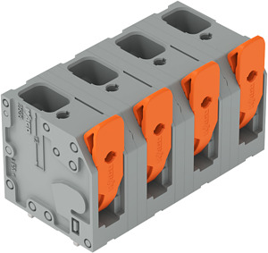 Leiterplattenklemme 6mm² Hebel grau