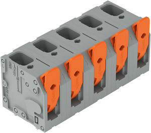 Leiterplattenklemme 6mm² Hebel grau