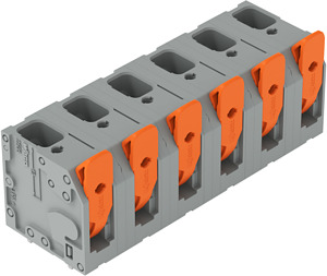 Leiterplattenklemme 6mm² Hebel grau