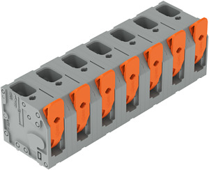 Leiterplattenklemme 6mm² Hebel grau