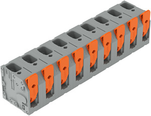 Leiterplattenklemme 6mm² Hebel grau