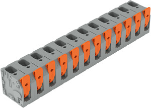 Leiterplattenklemme 6mm² Hebel grau