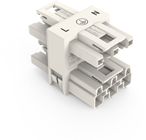Verteiler 3-fach 3-polig weiss 1xStecker 3xBuchse