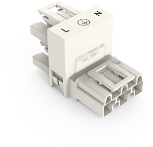 h-Verteiler 3-polig 1xStecker/2xBuchse 3.Verr.kl. ws
