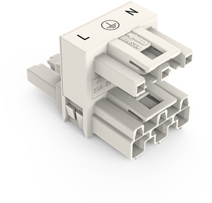 h-Verteiler 3-polig 1xStecker/2xBuchse weiss