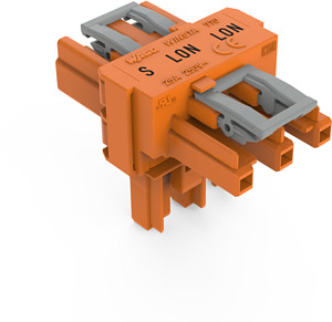 T-Verteiler 3-polig 1xStecker/2xBuchse orange
